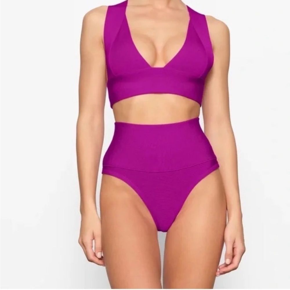 SKIMS Swim Knit High Waist Bikini Bottom in Lollipop Size XXS SKU:57R